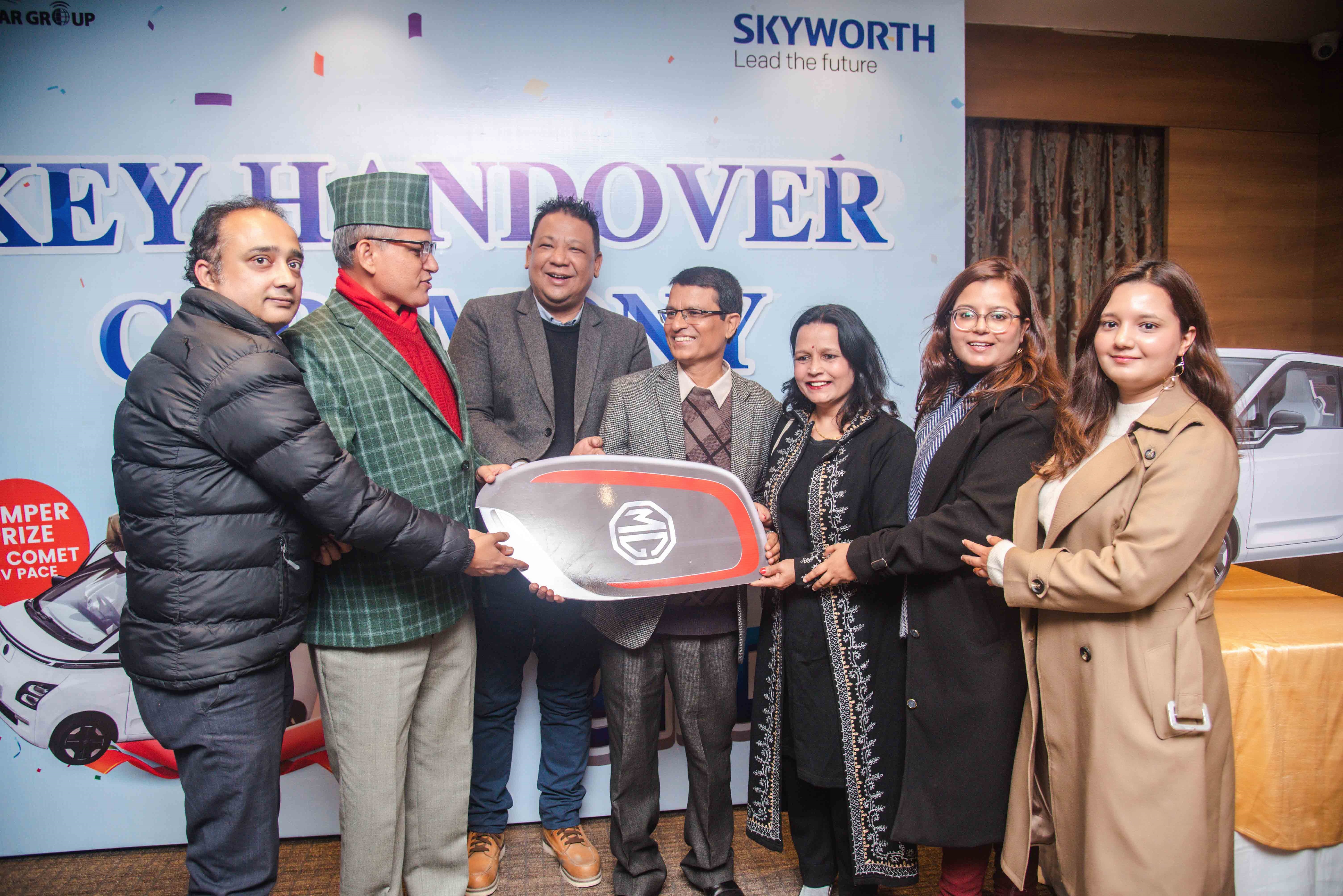 Skyworth Nepal Hosts Grand Key Handover Ceremony for SKYWORTH सपना साCar Bumper Prize Winner